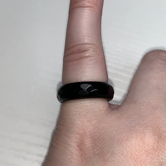 Faceted Onyx Solitaire Rings - Picture 8 of 16